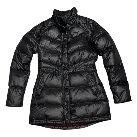 PUMA DOWN FILL Black Winter Puffer Parka Jacket Coat Womens Small - Picture 5 of 5